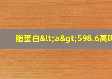 脂蛋白<a>598.6高吗